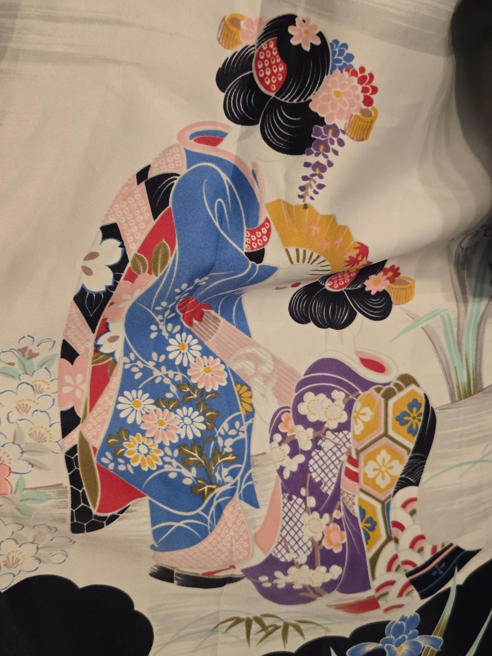 Vintage Black & White Floral Kimono Cardigan - Picture 15 of 15